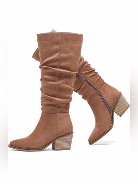 🆕Women's Suede Mid-Calf Slouch Boots